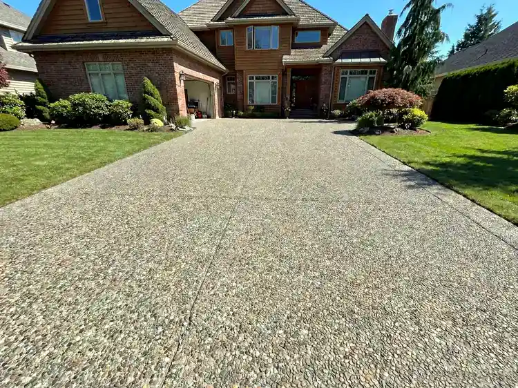 Exposed aggregate driveway