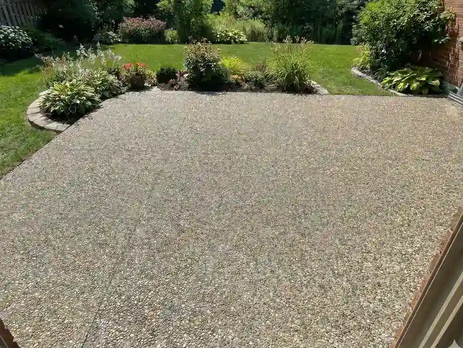 Exposed aggregate patio