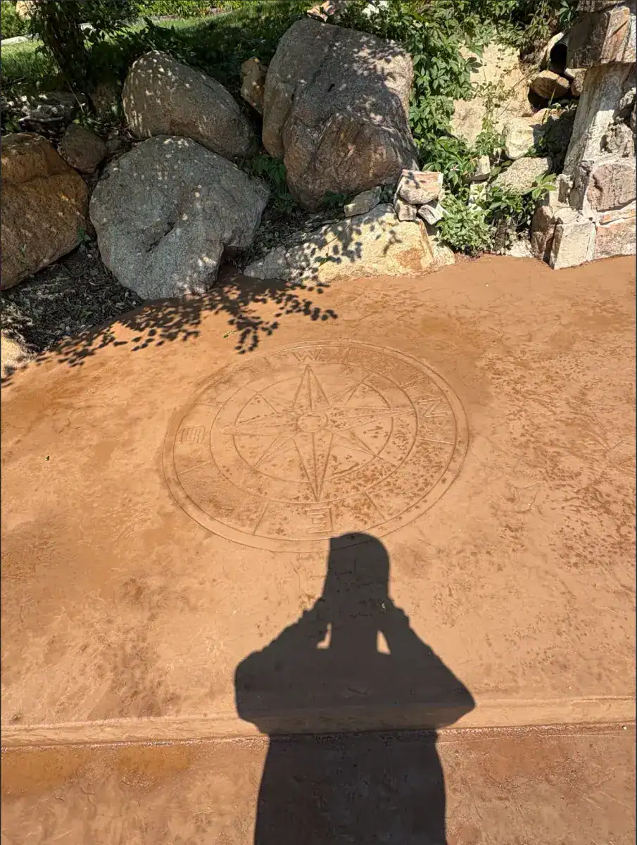 Charcoal colored concrete patio Colorado Springs