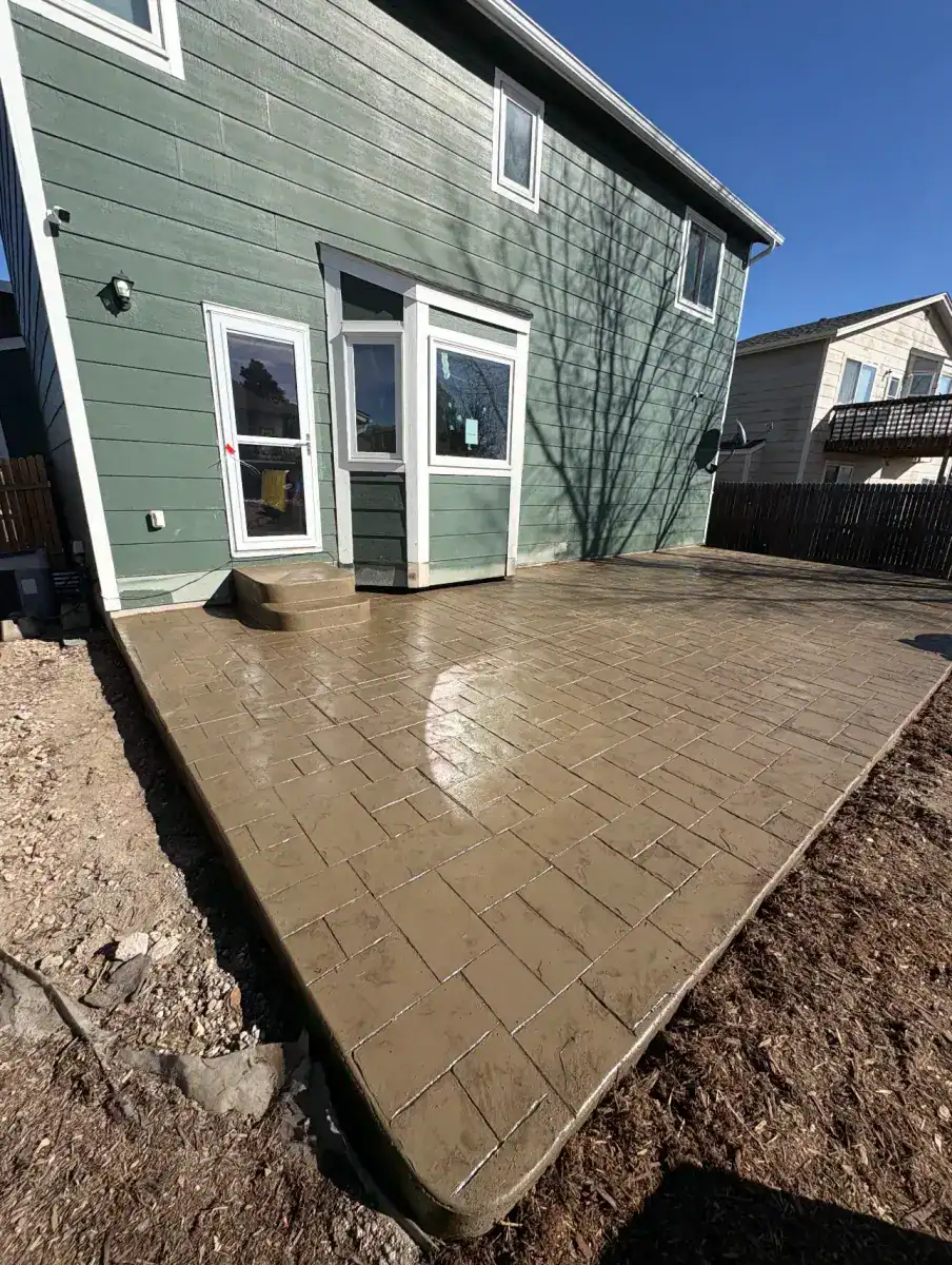 Colored decorative concrete patio Colorado Springs