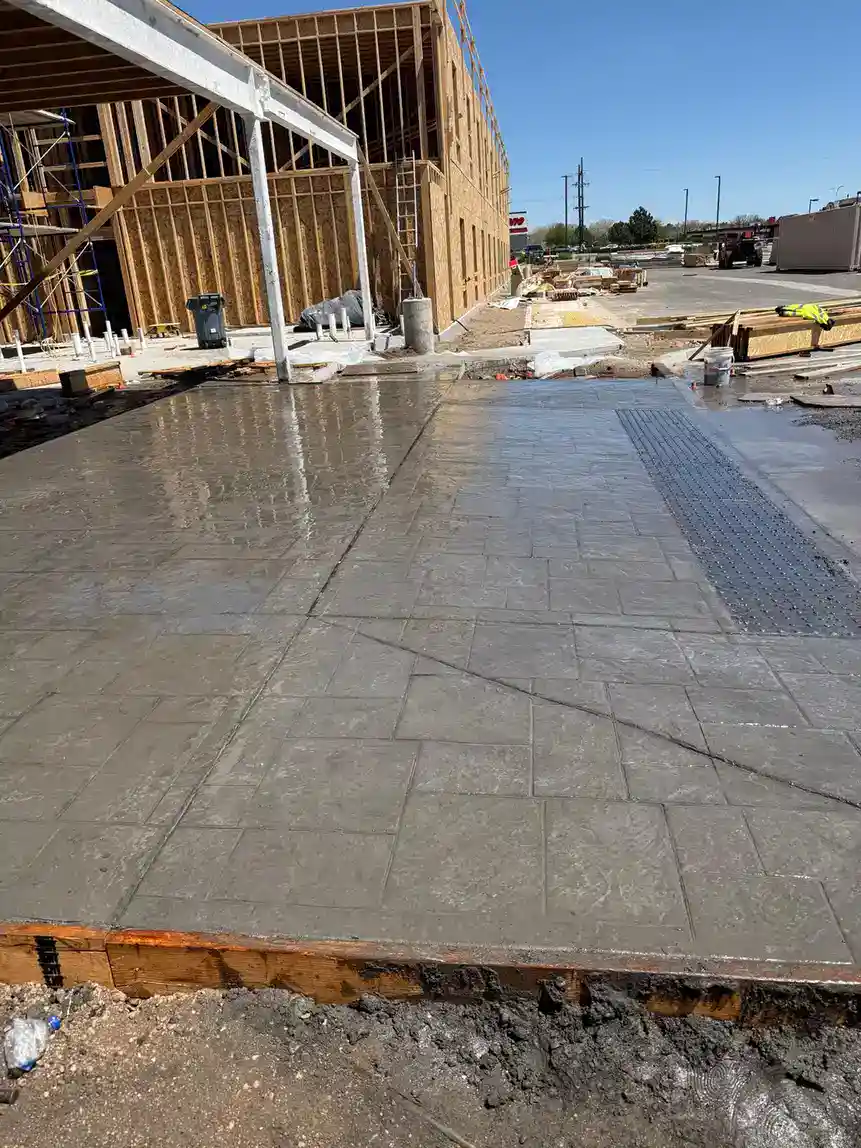 Stamped concrete patio