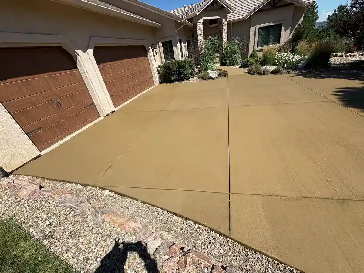Broom finish concrete driveway Colorado Springs