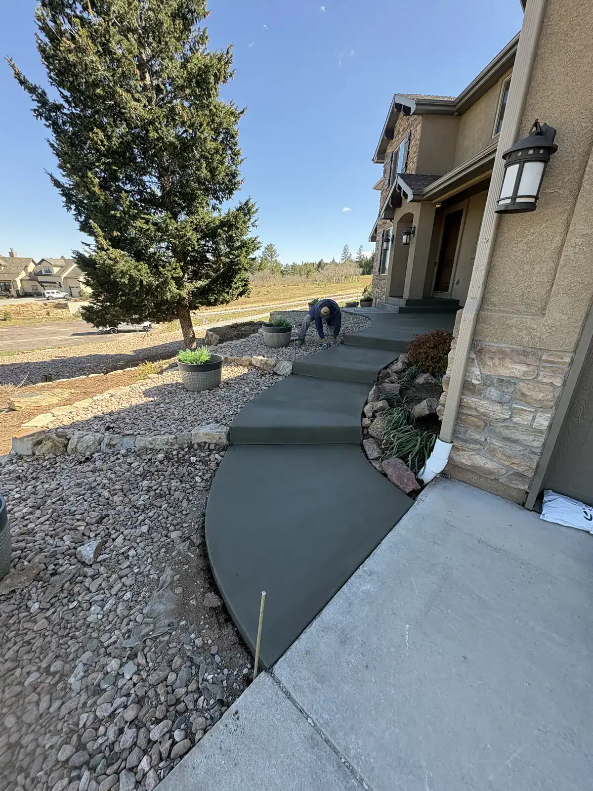 Concrete walkway in Colorado Springs