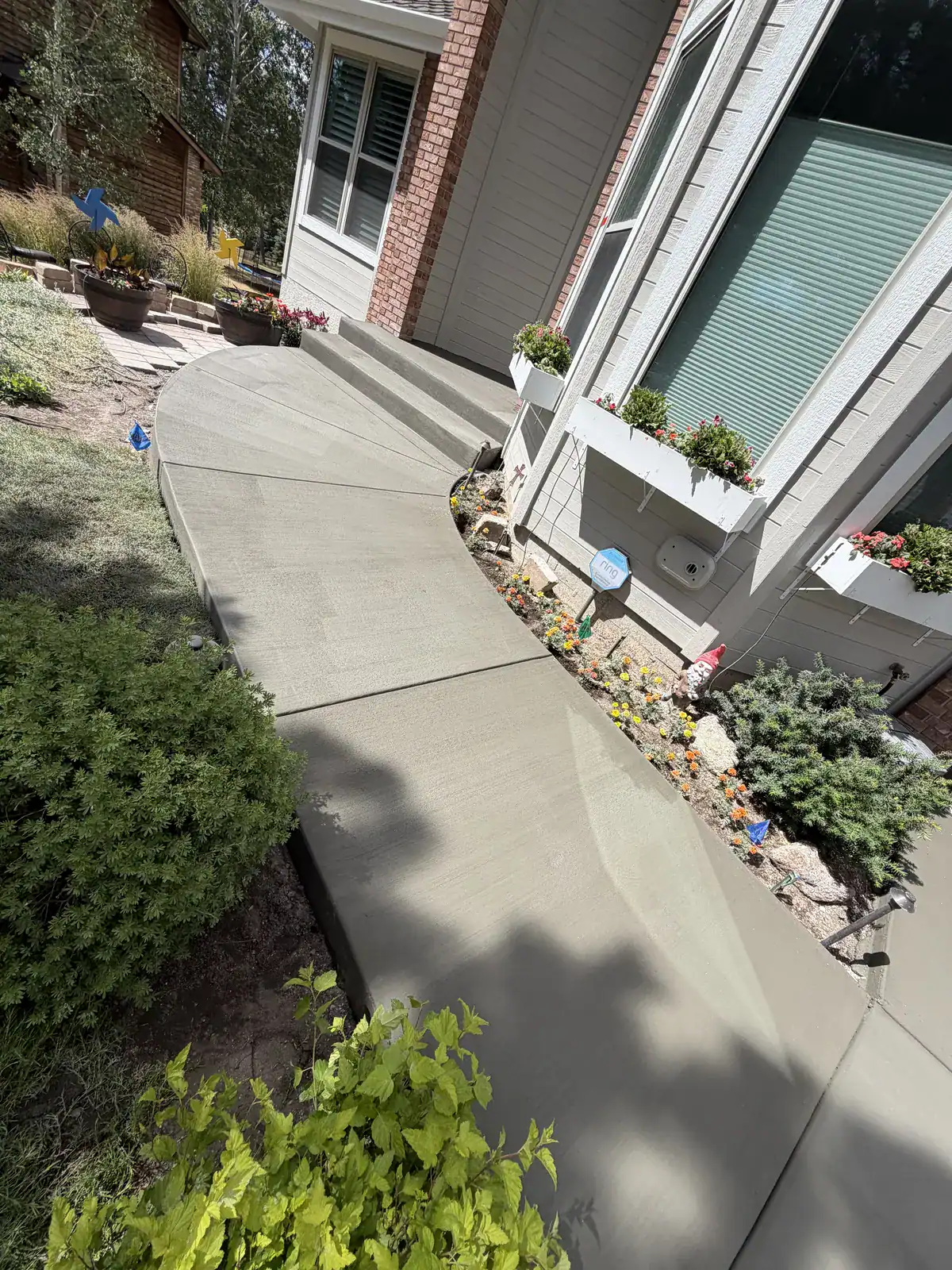 Curved garden path in Colorado Springs